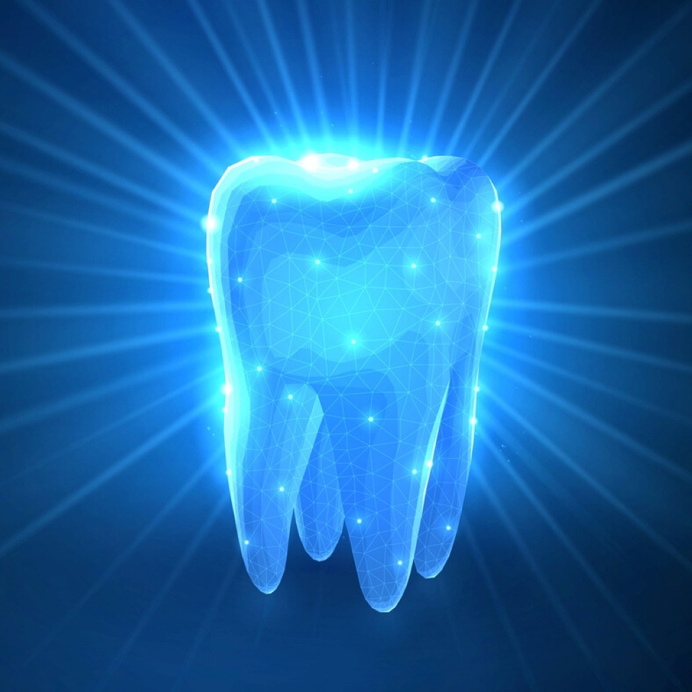 service-restorative-dentistry-dentist-wetherill-park Digital glowing tooth illustration symbolising restorative dentistry and tooth repair in Wetherill Park.