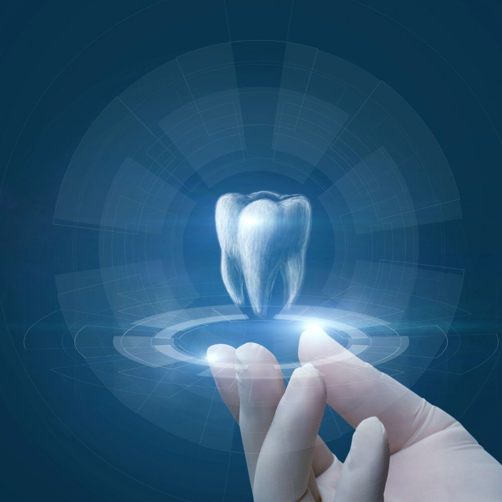 Futuristic 3D tooth representing modern dental payment options with Humm through the National Dental Plan at Dr Raymond Platon & Associates in Wetherill Park.