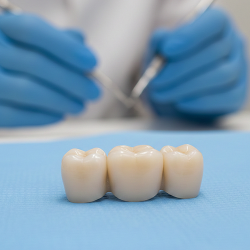 Dental bridge restoration model used during restorative dentistry in Wetherill Park