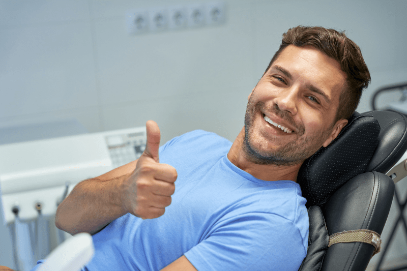 Patient feeling relief after jaw swelling treatment at a dental clinic in Wetherill Park